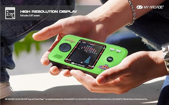 My Arcade Galaga/Galaxian Pocket Player Pro: Portable Video Game Console with 2 Games, Retro Gifts, 2.75" Color Display