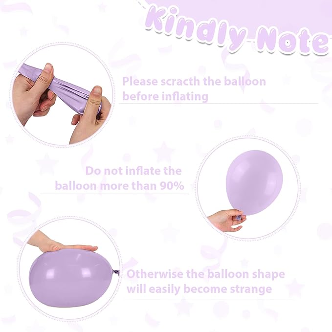Pastel Pink Blue Purple Balloons, 50pcs Metallic Pearl Latex Balloons Birthday Balloon for Girls Birthday Decoration Baby Shower Party Supplies