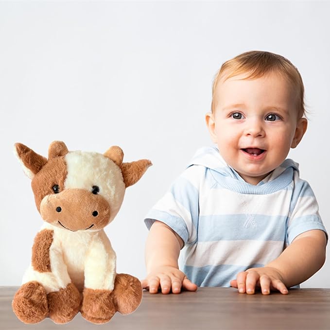 9 inches Cow Stuffed Animal Soft Plush Cute Cow Doll for Boys Girls (Brown Cow)