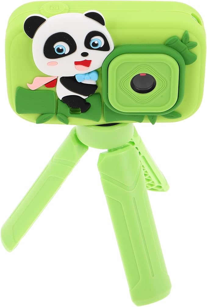 Artibetter Digital Camera for Teens and Boys, Portable Handheld Instant Print Camera with Dual Lenses, 2.4-inch Screen, Green Silicone Cover, Outdoor Travel Video and Photo