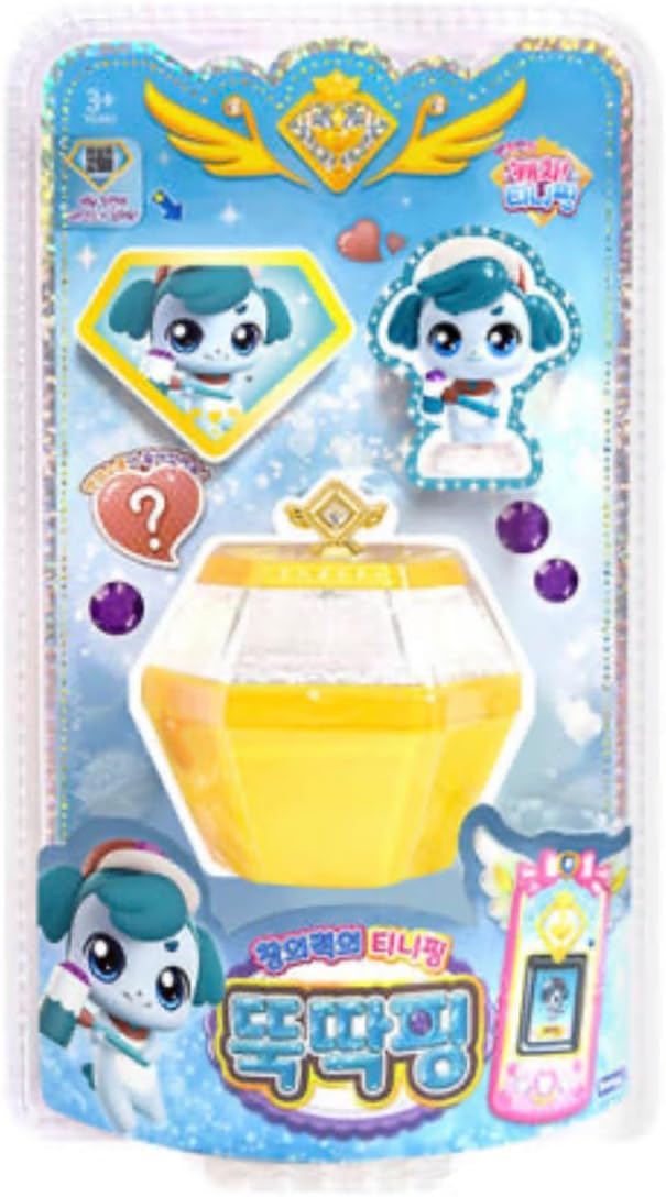 Catch Teenieping Cute Figure Cube with Accessories and Stickers – Transformable Collectible Toy with QR Medal and Display Stand (Sculptping 뚝딱핑)