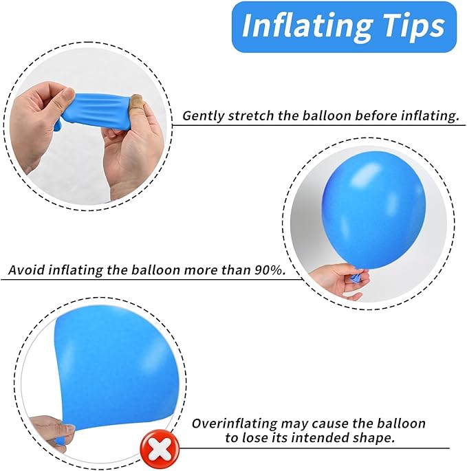 Paready Balloons Set - 50Pcs Red, Yellow, Blue, Dusty Blue Latex 12 Inch Balloons for Birthday Party Supplies