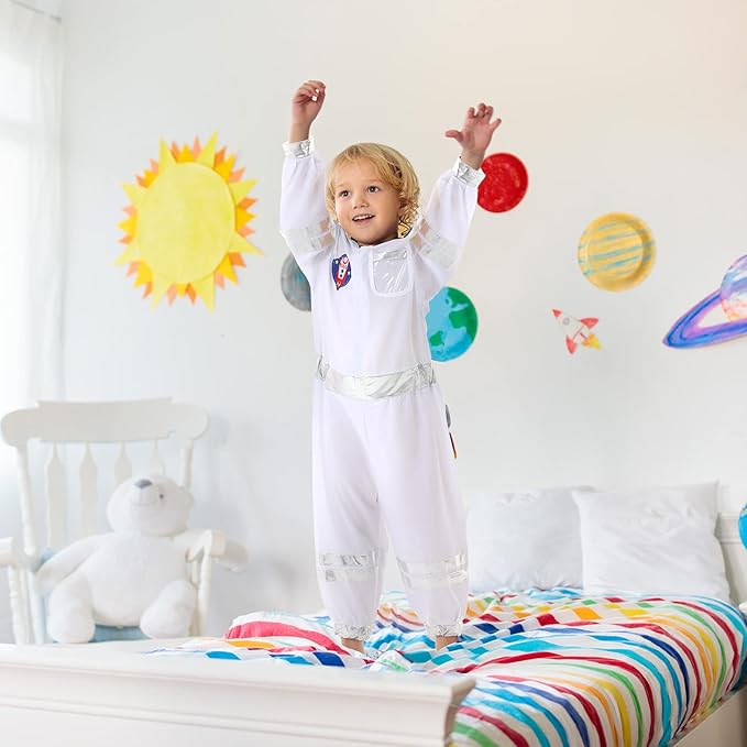 Jeowoqao Dress up Clothes for Little Boys Girls, Kids Dress Up Pretend Play Costumes,Police, Firefighters,Racers,Astronauts Costume for Toddler Age 3 4 5 6 Years Play Gift