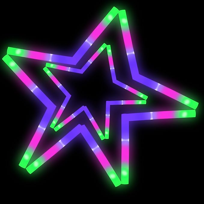 AWANG 12 Pcs Glow Sticks With 3 Modes Colorful Flashing Glow In The Dark Party Supplies Multicolor Bulk LED Foam Glow Sticks For Wedding Raves Sporting Events Glow Party Birthday Camping Concert