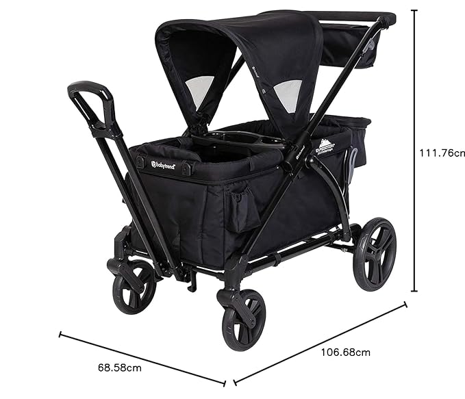 Baby Trend Expedition 2-in-1 Stroller Wagon Plus, Ultra Black