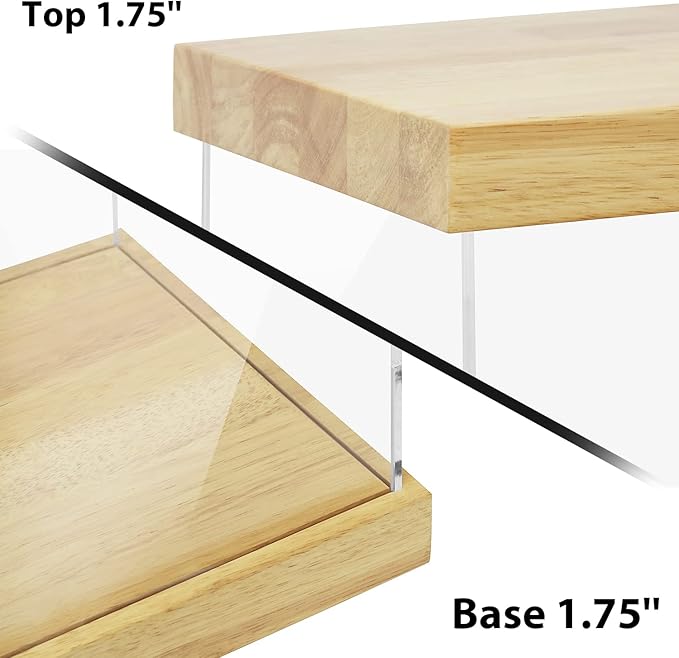 BenchPro Clear Acrylic Display Case for Trophy, Collectibles, Assemble Cube Display Box Stand Dust Proof Protection Showcase for Action Figures Toys. (1.75" Thick Wood, 16" H x 24" L x 12" D)