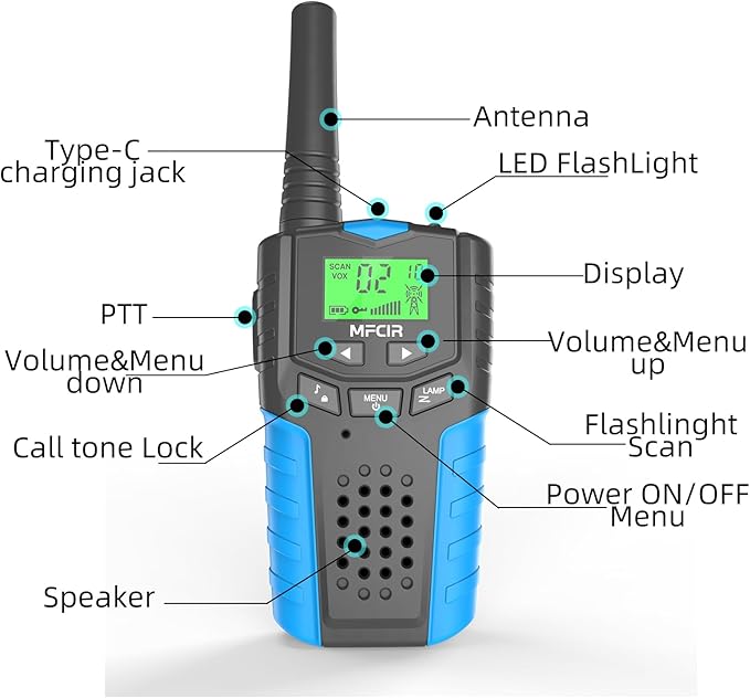 Kids Walkie Talkies Rechargeable 3 Pack,Long Range Walky Talky for Family Games Outdoor Hiking Camping,Mini Small Walkie Talkie 2 Way Radio Toy Boy Girl for 3-12 Year Old,Christmas Birthday Present