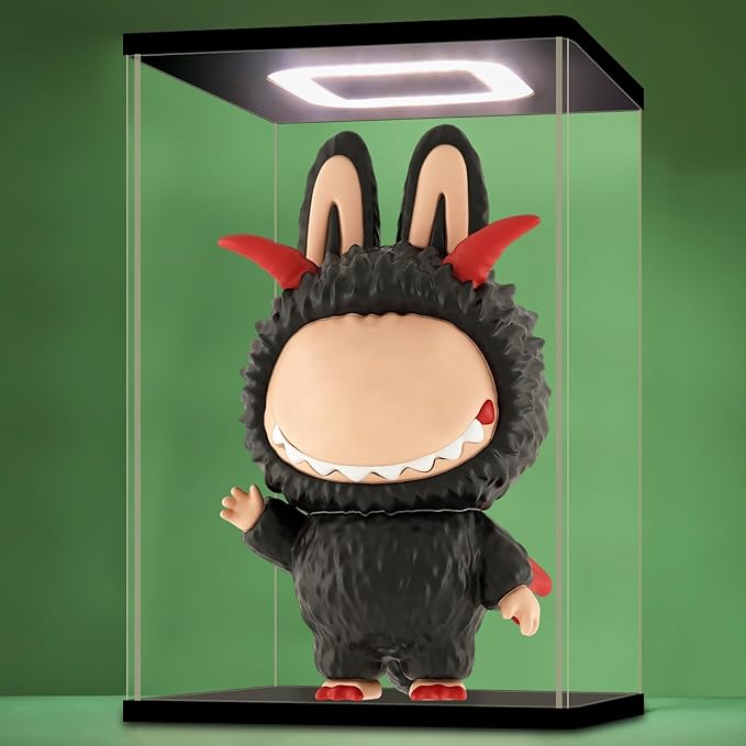 NONEMEY Acrylic Display Case with Led Light ，Assemble Clear Acrylic Display Case Stand Dustproof Protection Showcase Organizer Box for Action Figures(14.2x12.2x25.6 inch, 36x31x65cm)