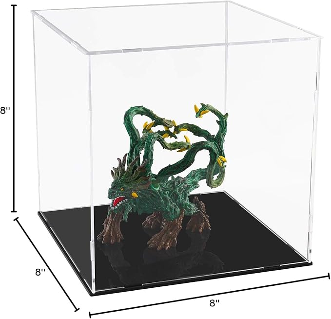 A+ DESIGN Clear Acrylic Display Case Assemble Collectibles Box Alternative Glass Case for Display Action Figures Home Storage & Organizing Toys (8x8x8 inch; 20.5x20.5x20.5 cm)