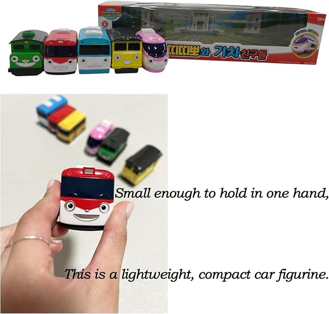 5 Color Display Vehicle Model (Non-Toy), No Battery Korean Animation Little Bus Friends, Ti.ti.po Decorative Item Set of 5