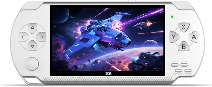 4.3-Inch Retro Handheld Game Console - with Classic Games, Portable Video Game Player with TV Connection, Supports MP4/MP3/eBook Playback, Rechargeable Battery & TF Card Expansion (White)