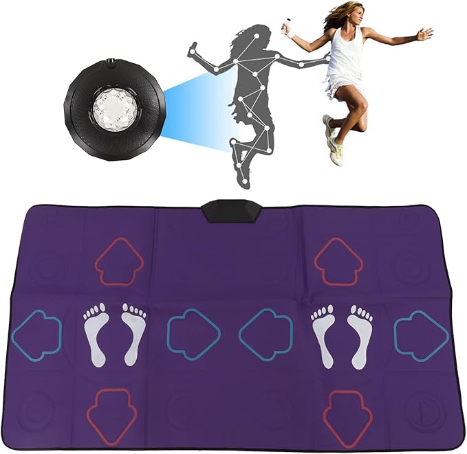 flexman Dance Mat for Kids and Adults, Double User TV Wirelessly Dance Mat with HD AR Camera 2 Remote Control, Musical Electronic Non Slip Dancing Step Pad for Home Gyms