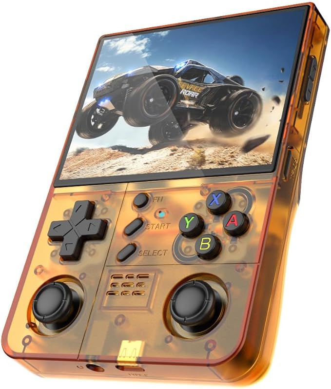R40XX PROMAX Retro Handheld Game Console,15000+ Games with Open Source Linux System,30+Emulators,4.2-Inch IPS Screen Portable Game Console,4500mAh Battery,Gifts for Adult (Orange)