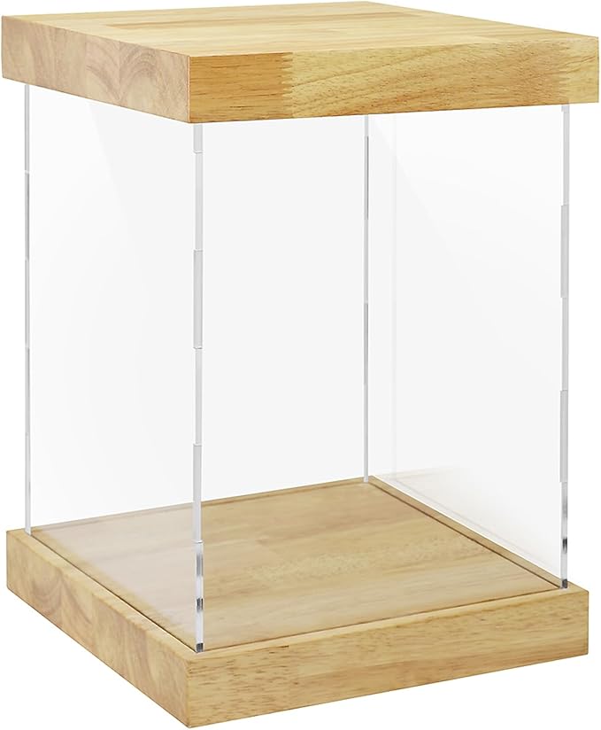 BenchPro Clear Acrylic Display Case for Trophy, Collectibles, Assemble Cube Display Box Stand Dust Proof Protection Showcase for Action Figures Toys. (1.75" Thick Wood, 17" H x 12" L x 12" D)