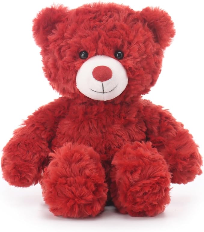 Apricot Lamb Plum Red Flower Bear Stuffed Animals for Kids, Soft Cute Plush Toys for Baby Girl and Boy, 7.9 Inches