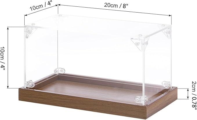 MECCANIXITY Acrylic Display Case, 8"x4"x4" Clear Display Box Assemble Dustproof Storage Organizer Showcase for Collectibles Action Figures