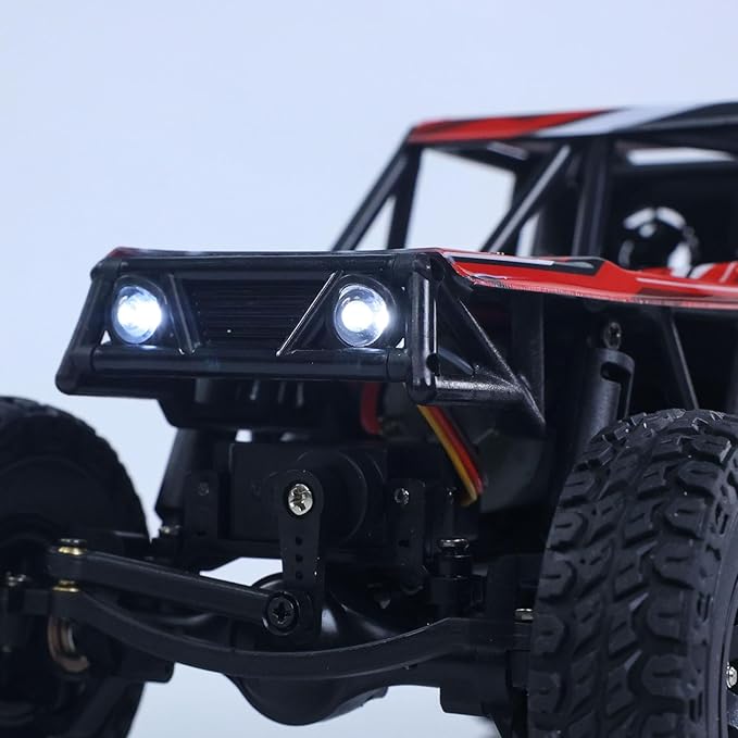 LDRC Ld18499 1/18 2.4G RC Climbing Car 4 * 4 Remote Control Vehicle 280 Brushed Motor Esc Ready to Go Battery Servo USB Charge Hobby Grade Model for Adult Hobby(Red)