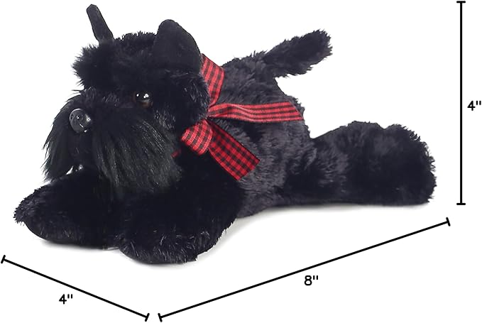 Aurora® Adorable Mini Flopsie™ Scotty™ Stuffed Animal - Mini Companions Ready for Playful Adventures - for Kids All Ages, Toddlers, Adults, and Families - Black 8 Inches