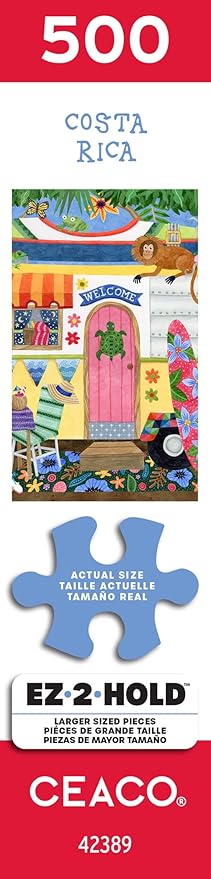 Ceaco - EZ 2 Hold - Stephanie Peterson Jones - Costa Rica - 500 Piece Puzzle for Adults - Challenging and Perfect for Game Nights - Finished Puzzle Size 21.25 x 15