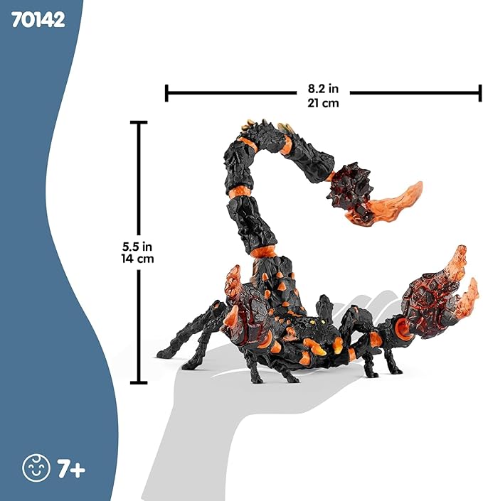 Schleich Eldrador Creatures - 8" Lava Scorpion Action Figure - Movable Scorpion Toy for Boys and Girls - Mythical Creature Figurine - Durable Fantasy Animal Beast Monster Toys for Kids Ages 7+ | 70142