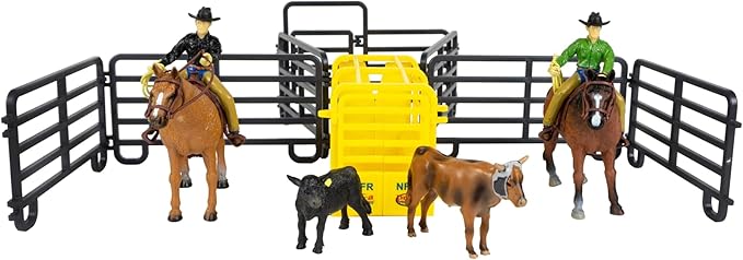 Big Country Toys 14 Piece Roper Set - Cowboy Toys - Horse Toy Figurines & Playsets