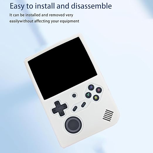 NOUKAJU Case for ANBERNIC RG40XX V Handheld Game Console, Silicone Protective Cover,Drop-Proof,Scratch-Proof,Shock-Proof,Dust-Proof,Protective Case for RG40XX V Game Console(Off-White)