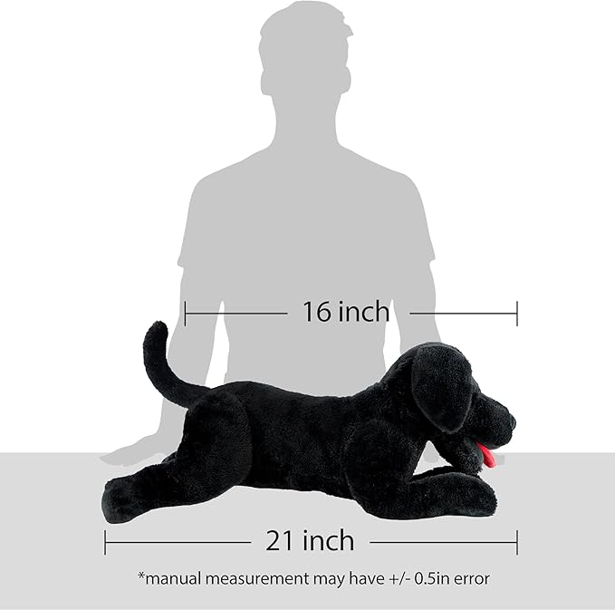 LotFancy Dog Stuffed Animal, 21 inch Black Lab Plush Dog, Realistic Stuffed Puppy Plush Toy for Kids