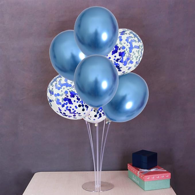 TONIFUL Blue Balloon Stand Centerpiece Table Decoration for Blue Party Decorations,Father's Day,Birthday Decorations,21st Men's Birthday,Balloon Arch Stand Class of 2026 Graduation Decorations (4 set)