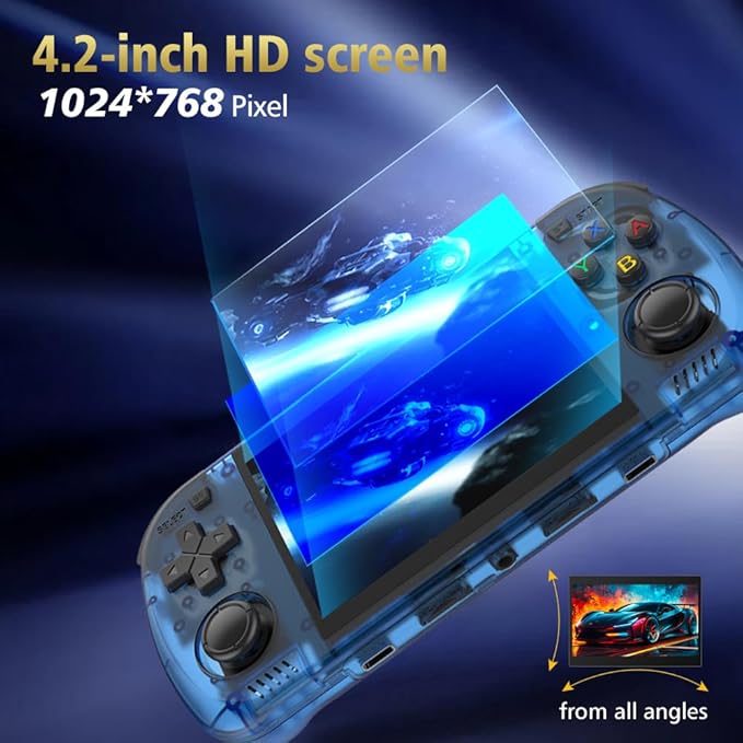 R36H PRO Retro Handheld Game Console,15000+ Games with Open Source Linux System,23+Emulators,4.2-Inch IPS Screen Portable Game Console,3500mAh Battery,Exclusive Horizontal,Gifts for Adult (Orange)