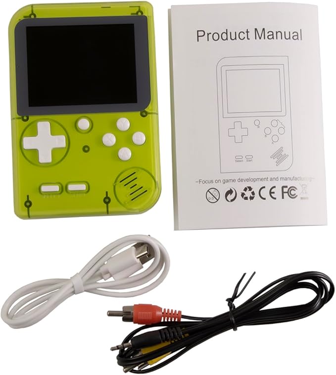 Retro Mini Game Machine with 400 Classical FC Games Handheld Game Console 2.8-Inch Color Screen Support for TV Output , Presents Birthday for Kids, Adults (Green)