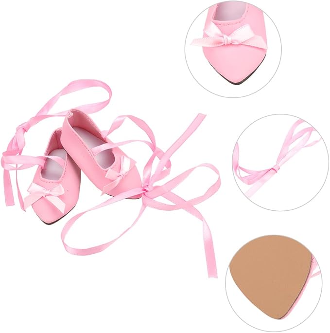 BARWA 18 Inch Doll Clothes Ballet Ballerina Outfits Dance Dress Custume Compatible with 18 Inch Dolls - 4 PCS Leotard with Tutu Skirt, Tights and Ballet Shoes
