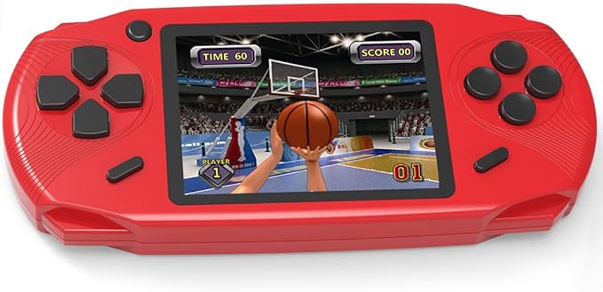 16 Bit Handheld Games for Kids Adults 3.0'' Large Screen Preloaded 220 HD Classic Retro Video Games USB Rechargeable Seniors Electronic Game Player Birthday Xmas Present (Red)