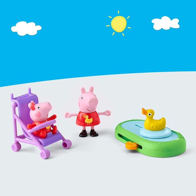 Peppa Pig Peppa and Evie's Park Fun Playset with 2 Figures and 2 Accessories, Preschool Toys for 3 Year Old Girls and Boys and Up