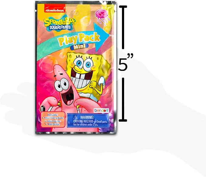 SPONGEBOB SQUAREPANTS Mini Party Favors Set for Kids - Bundle with 24 Mini Grab n Go Play Packs with Coloring Pages, Stickers and More | Spongebob Birthday Party Supplies