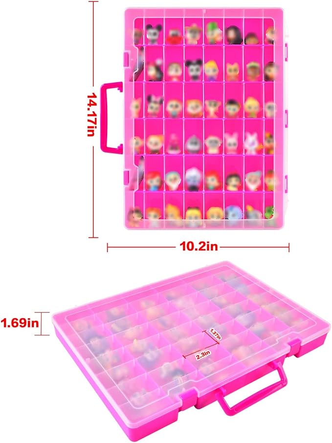 Display Case Compatible with Disney Doorables Collectible Mini Figures/for MGA Entertainment Miniverse. Toys Storage Organizer for Multi Peek/for Village Peek Characters (Box Only)- Rose Red