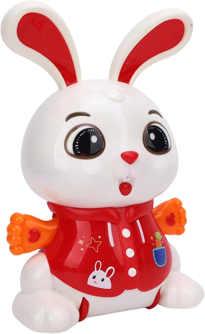 Alomejor Electric Dancing Toy, 360 Degree Rotating Dancing Bunny Pet Electronic Toy with Light and Music for Children