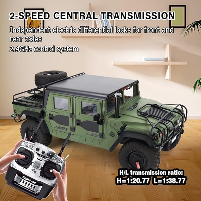 wheelfun HG 4x4 P415A RC Off-Road Vehicles for 1/10 Pick-up Remote Control Cars Motor Servo ESC Hobby Grade Model(Green)