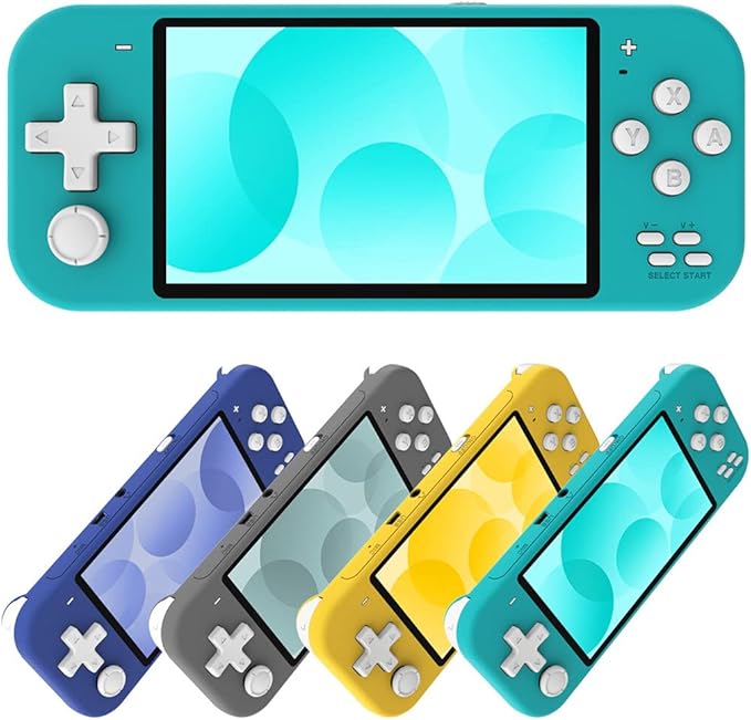 Powkiddy X20MINI Handheld Retro Arcade Game Console, 4.3 Inch HD Screen, 8G 2000 Games, Yellow