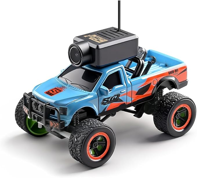 WL 1/64 Scale APP Auto-Pairing Full-Proportional FPV Mini RC Truck Model with Camera (Remote Controller Included/RTR)