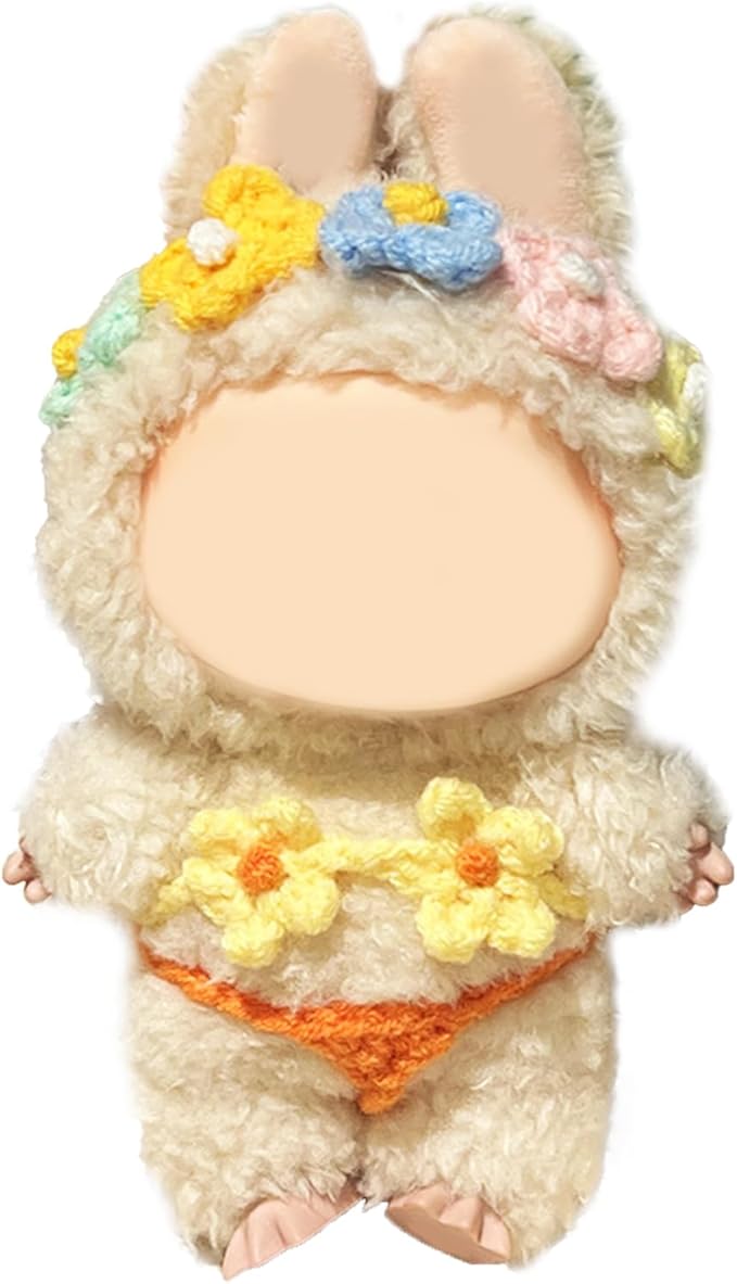 15/17cm Doll Clothes Set - Flower Headband + Yellow Bikini