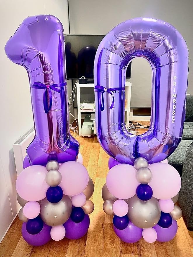 40 Inch Numbers 25 Balloon, Happy 25th Birthday Decorations for Women, Purple Foil Large Ballon for 2 5 25 52 Birthday Party Wedding Anniversary Supplies