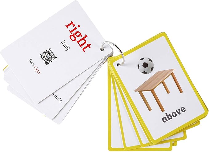 23pcs Positional Toddlers Flash Cards with Pictures Baby Learning Games Toys Education Flashcards for Kids Classroom Kindergarten Preschoolers Gifts