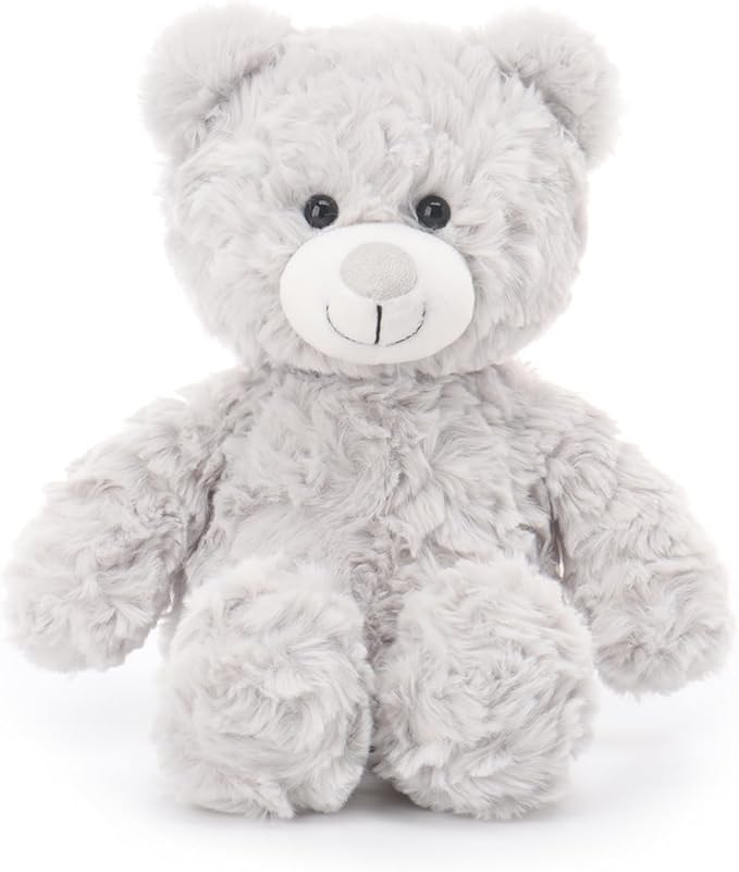 Apricot Lamb Light Gray Flower Bear Stuffed Animals for Kids, Soft Cute Plush Toys for Baby Girl and Boy, 7.9 Inches