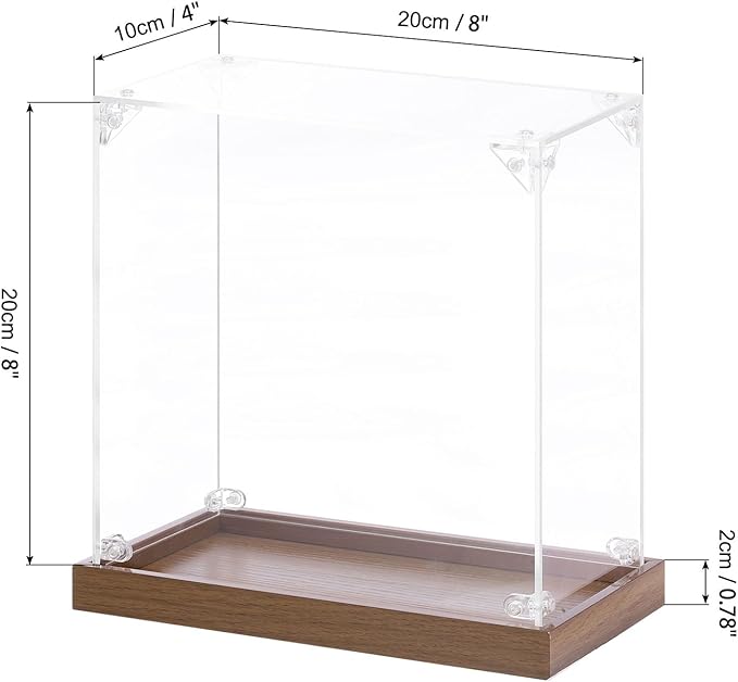 MECCANIXITY Acrylic Display Case, 8"x4"x8" Clear Display Box Assemble Dustproof Storage Organizer Showcase for Collectibles Action Figures