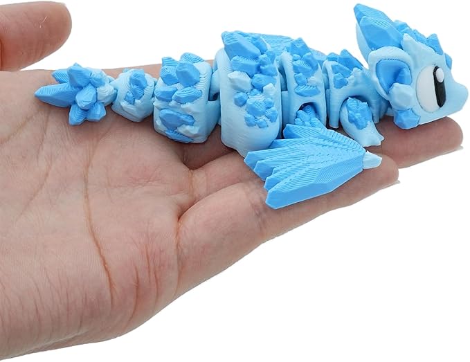 3D Printed Dragon Hatching Egg Toy – Collectible Articulated Fantasy Figure with Opening Eggshell – Unique Gift (Blue 2 Dragons and 1 Egg)