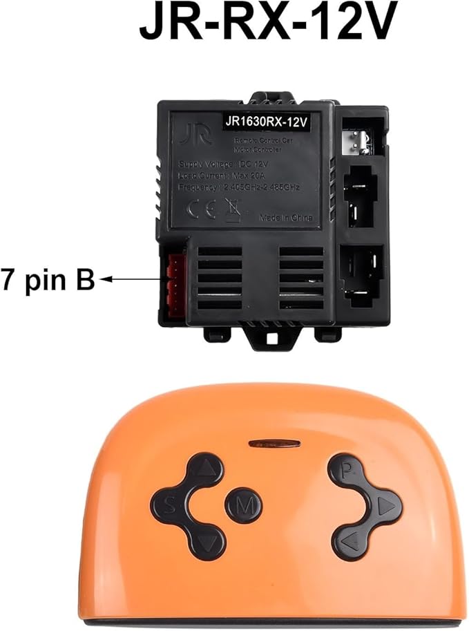 JR-RX-12V 6V 24V Electric Vehicle Receiver Module for Remote Control Toy Car Parts, RC 1, RC 2, RC 3, RC 4, JR-RX-6V, JR-RX-6V receiver, Children Electric Car Remote Control(12V B Full set)