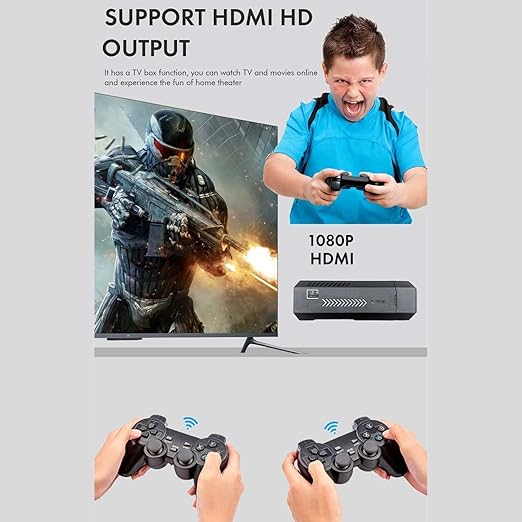 M10 X2PLUS 4K HD Wireless Game Console Built-in 55,000 Games, Plug and Play Video Game Console Emulators with Dual 2.4g Wireless Controllers, Retro Arcade Games for Kids Adults (256GB)