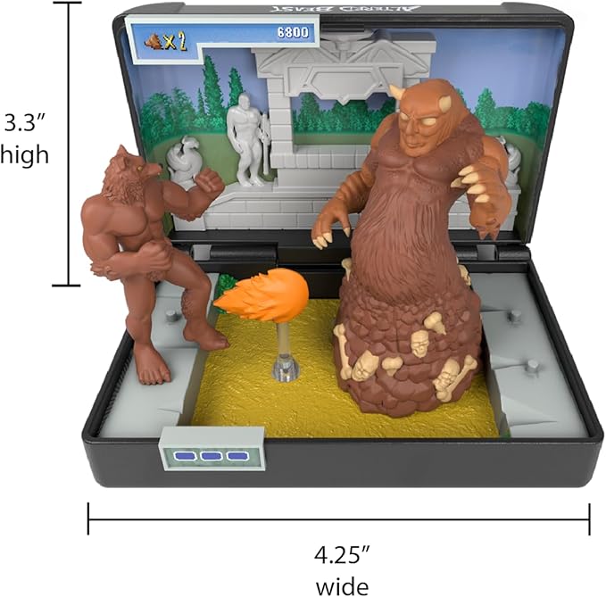 Altered Beast Retro Collectible Diorama – Mini Werewolf & Aggar Figures with Graveyard Boss Scene – SEGA Genesis Cartridge Collectible