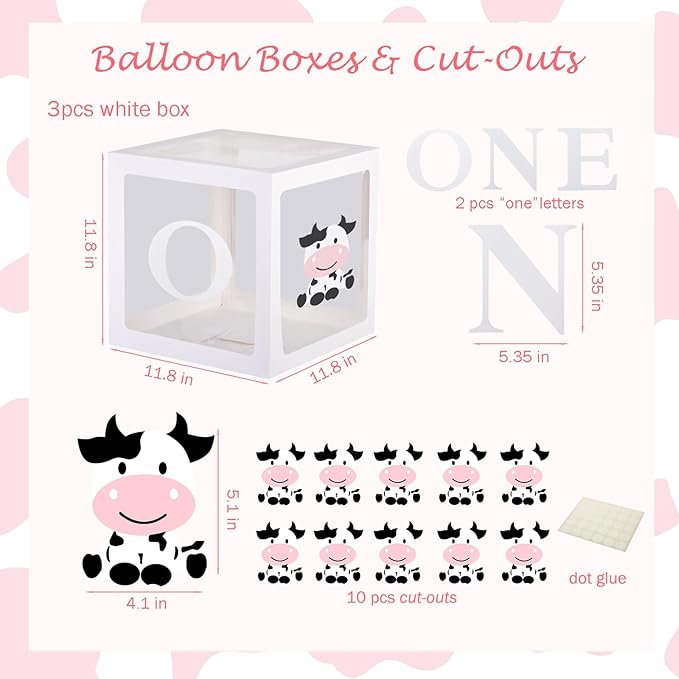 Holy Cow I'm One Birthday Decorations, 1st Birthday Decorations Girl, Cow First Birthday Party Supplies Girl, Cow Print One Year Old Birthday Decorations, First Birthday Girl Decorations