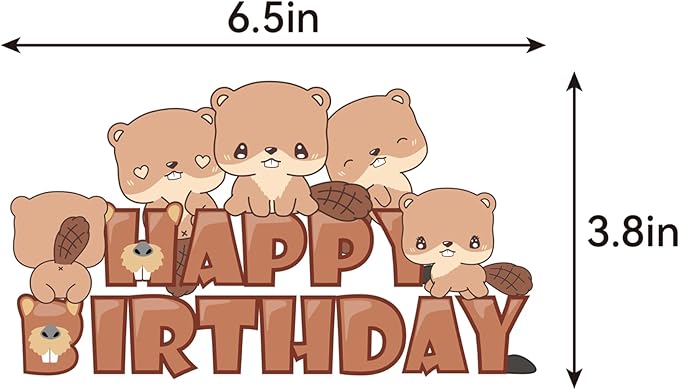 Beaver Party Decorations Beaver Birthday Party Supplies Includes Beaver Birthday Banner Cake Topper Cupcake Toppers Balloons for Birthday Decorations Canada Party Decorations